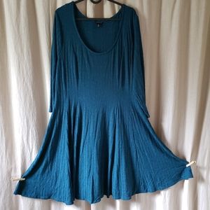 Torrid teal/green flare skirt sweater dress